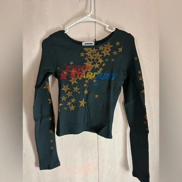 Daydreamer David Bowie Ziggy Stardust thermal cropped pullover - Picture 4 of 9